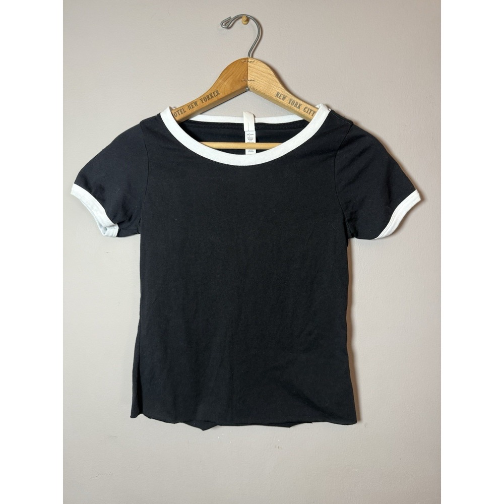 Clementine Women's Black Ringer T Shirt Small Thin Lightweight‎